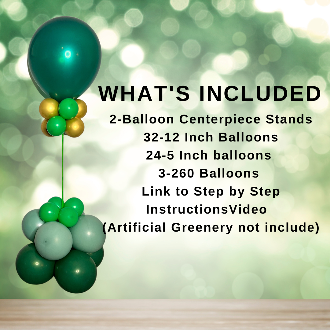 2 Piece Balloon Centerpiece DIY Bundle - Green